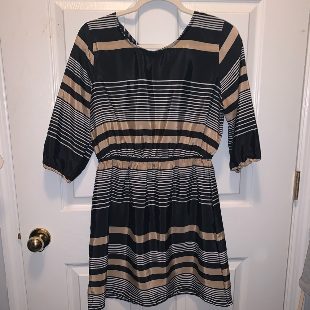 Fun and Flirt Striped Open-back Crisscross Dress